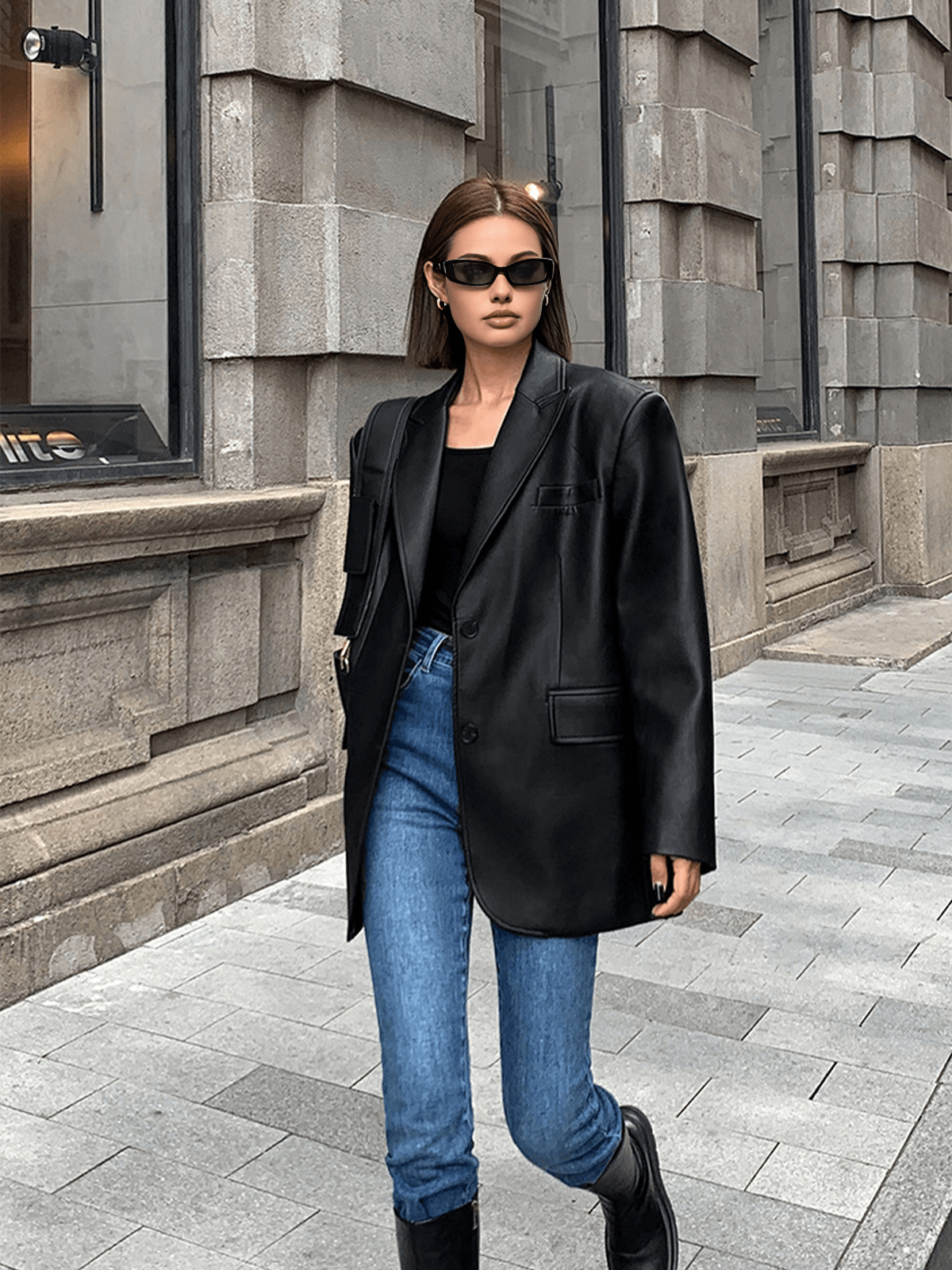 ELISSA | Oversized Leren Blazer Voor Dames - Stijlvol, Veelzijdig & Modieus