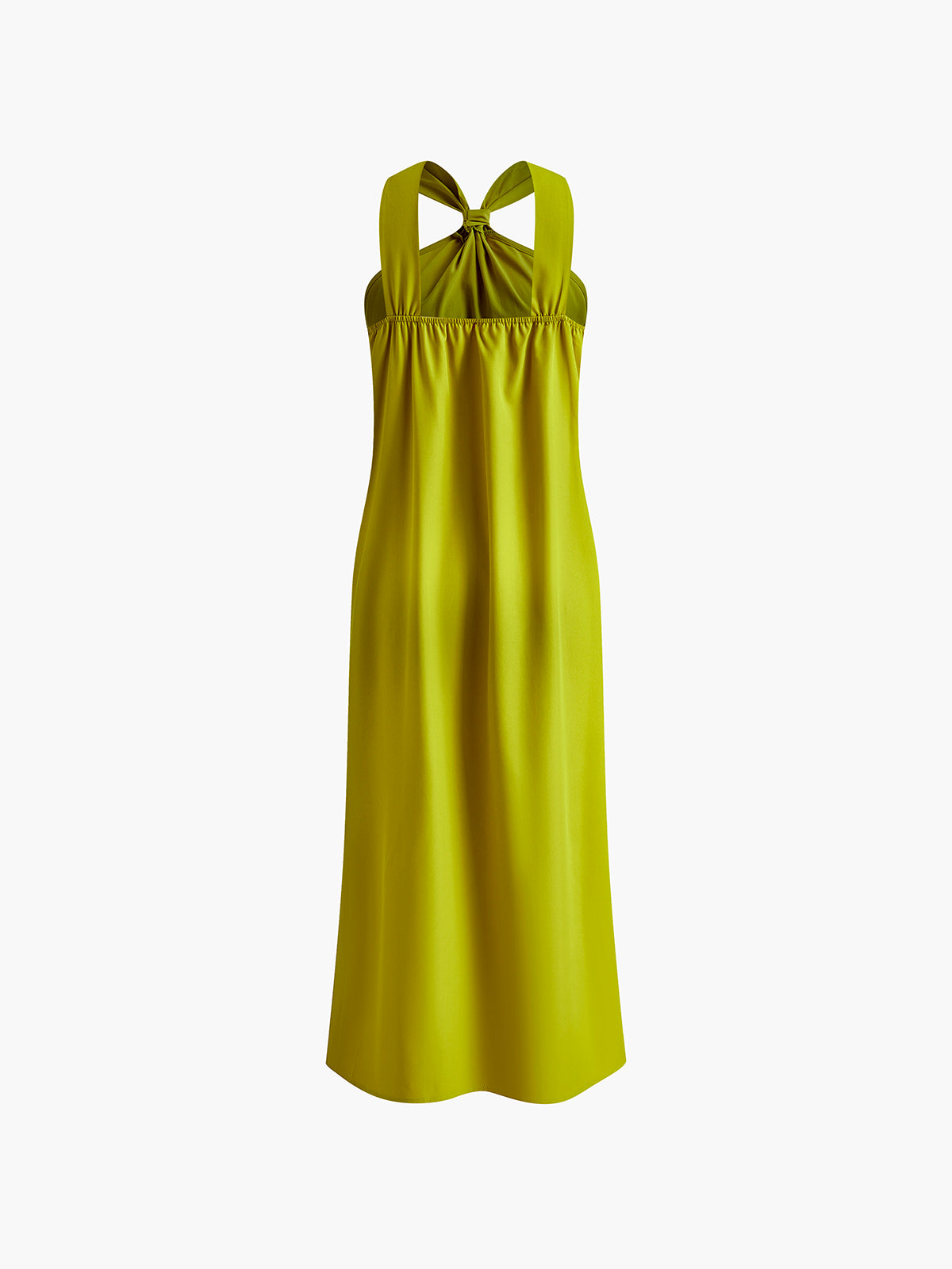HANNA | Groene Lange Jurk Met Kruishalter & Split – Elegant, Luchtig & Ideaal Voor Warme Dagen