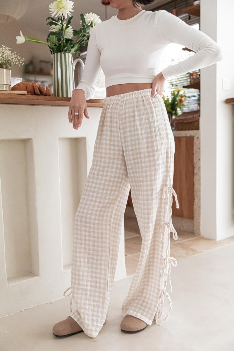 BELLA | Zomerbroek Dames – Comfort & Charme met Strikdetail