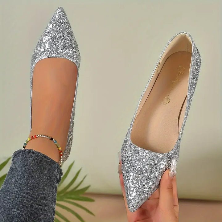 NOOR | Feestelijke Ballerina’s Met Glitter Pailletten En Lage Hakken – Stralend, Comfortabel, Elegant