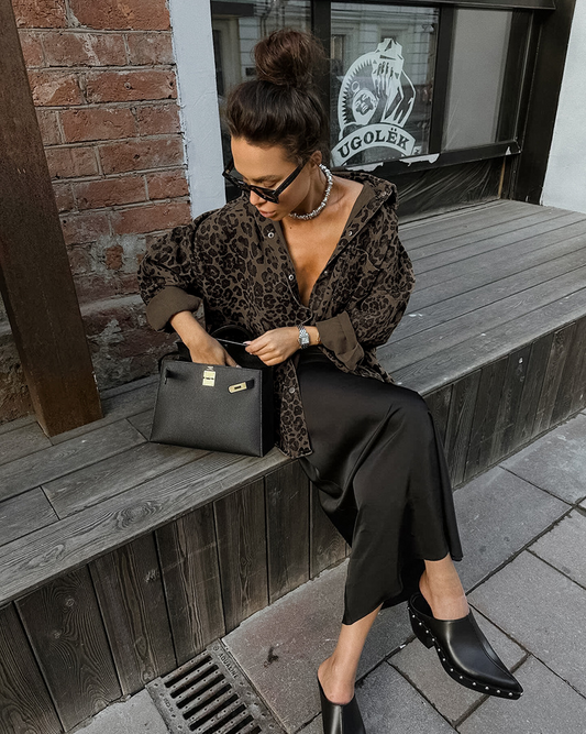 LOTTE | Oversized Dames Blouse Met Luipaard Print - Luchtig, Stijlvol & Comfortabel