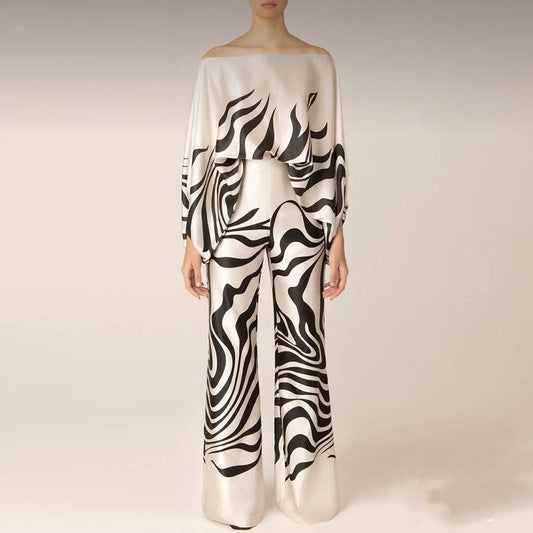 LOTTE | Stijlvolle Satijnen Dames Set – Elegant, Off-Shoulder & Luxe Comfort