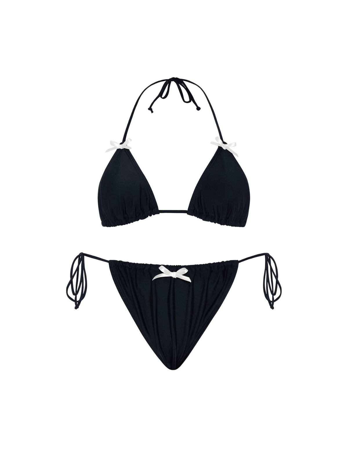 BRAKO | Dames Bikini Set met Strikdetails in Zwart – Chic, Speels & Comfortabel