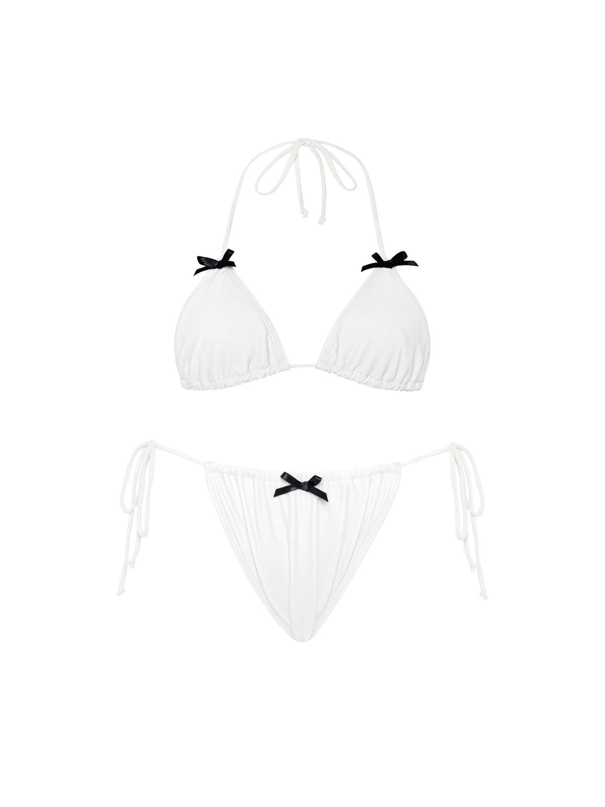 BRAKO | Dames Bikini Set met Strikdetails in Wit – Chic, Speels & Comfortabel