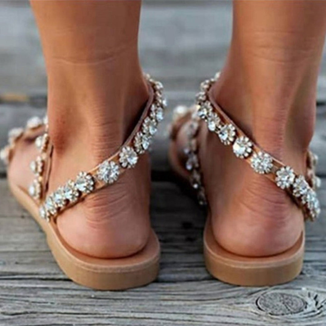 LINDA | Bloemversierde Dames Sandalen - Zomers & Comfortabel