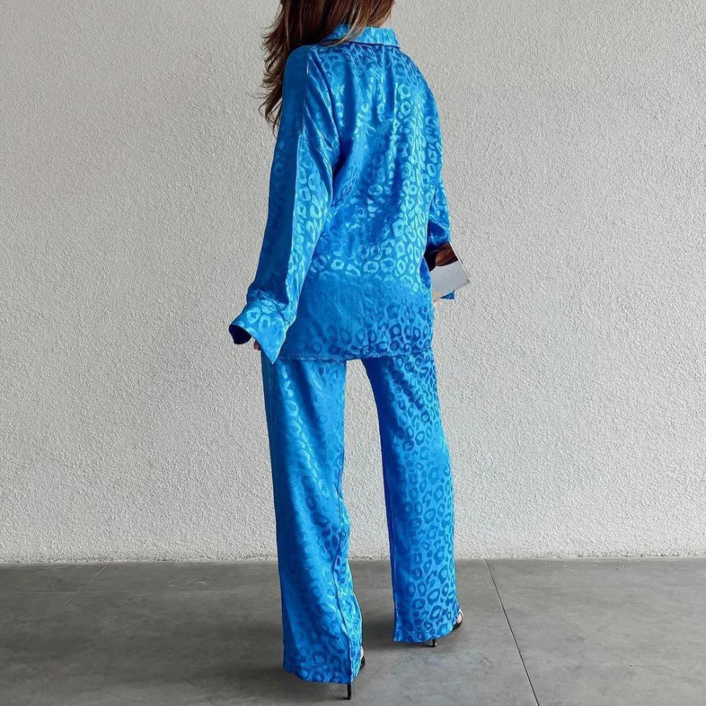 NAOMI | Satijnen Zomer SetVoor Dames met Luipaardprint – Chic, Comfortabel & Moeiteloos Elegant