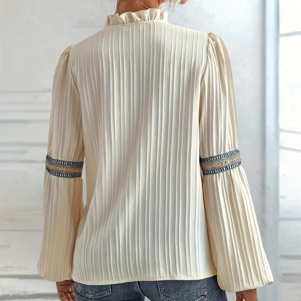 DIVA | V-Hals Dames Blouse Met lange Mouwen & Boho Style