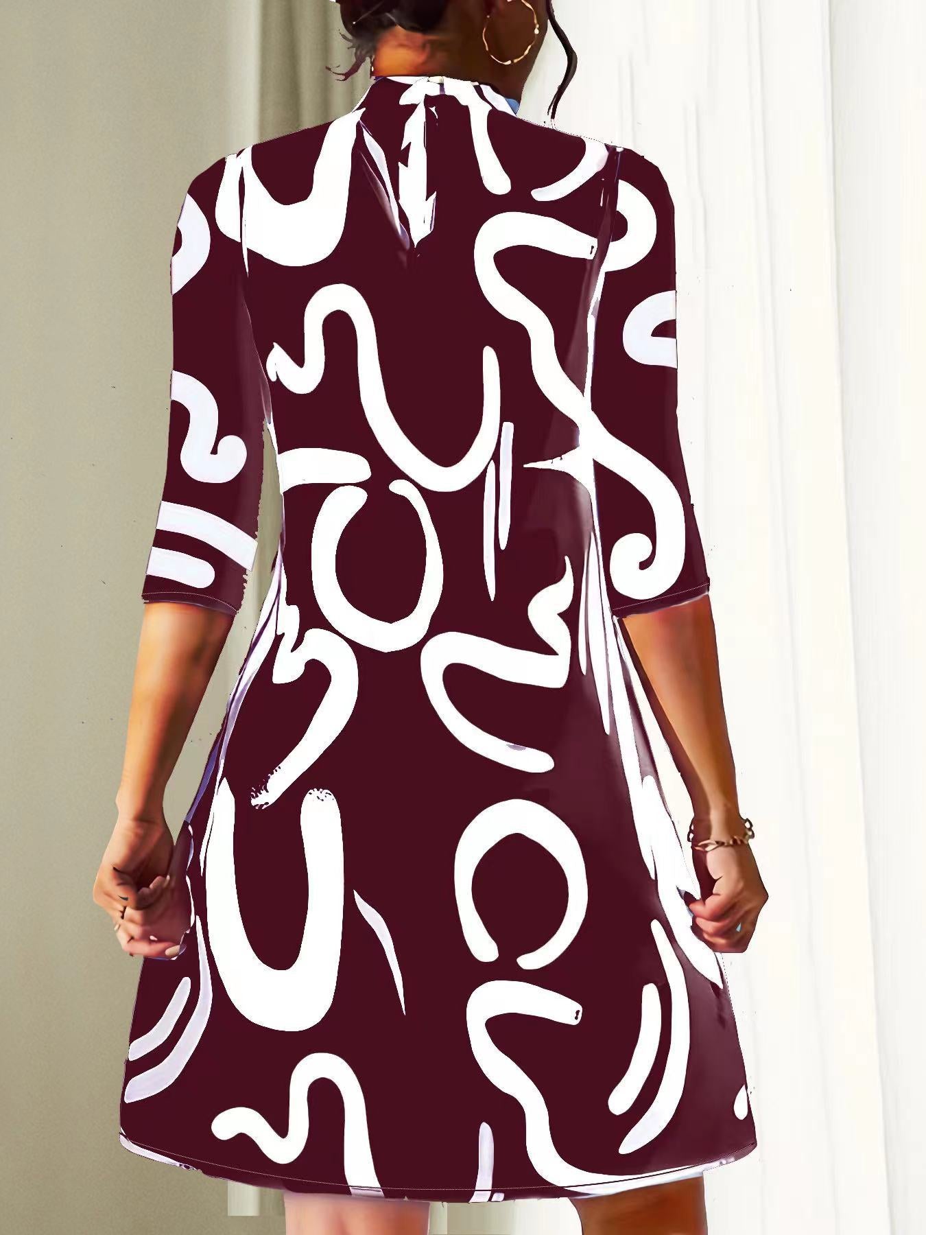 NOEMI | Dames Zomer Mini Jurk Met Prints En Halflange Mouwen – Licht, Modieus & Comfortabel