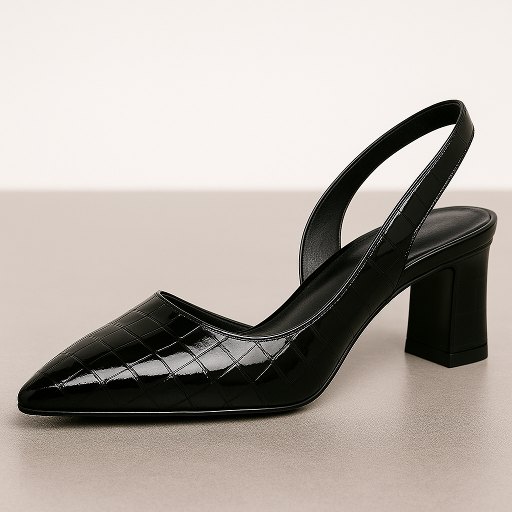 AMBER | Klassieke Slingback Hakken voor Dames met Croco-Textuur - Luxe, Stijl & Comfort