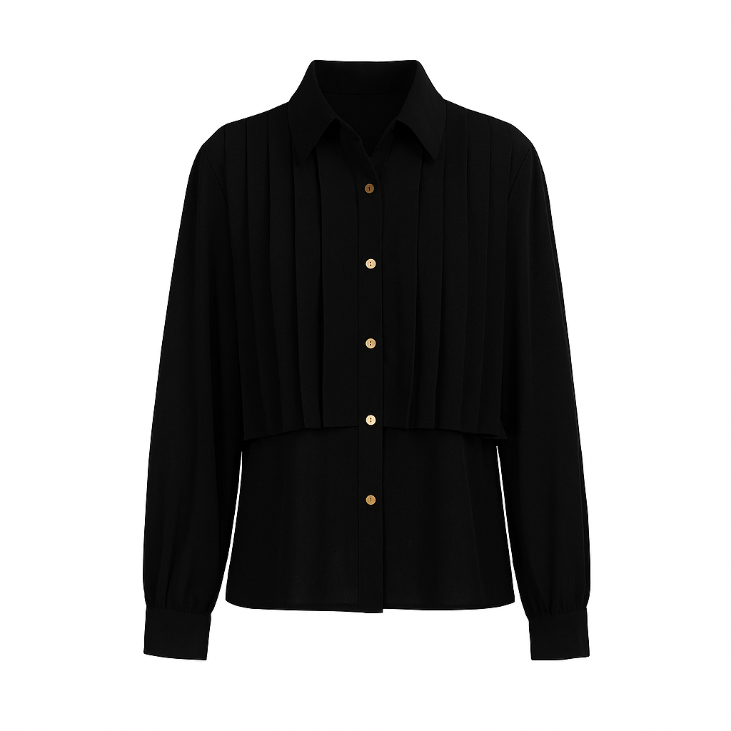 VEDA | Chique Dubbel Laags Blouse Met Crop Design & Bedekte Buik - Stijlvol, Klassiek & Zelfverzekerd