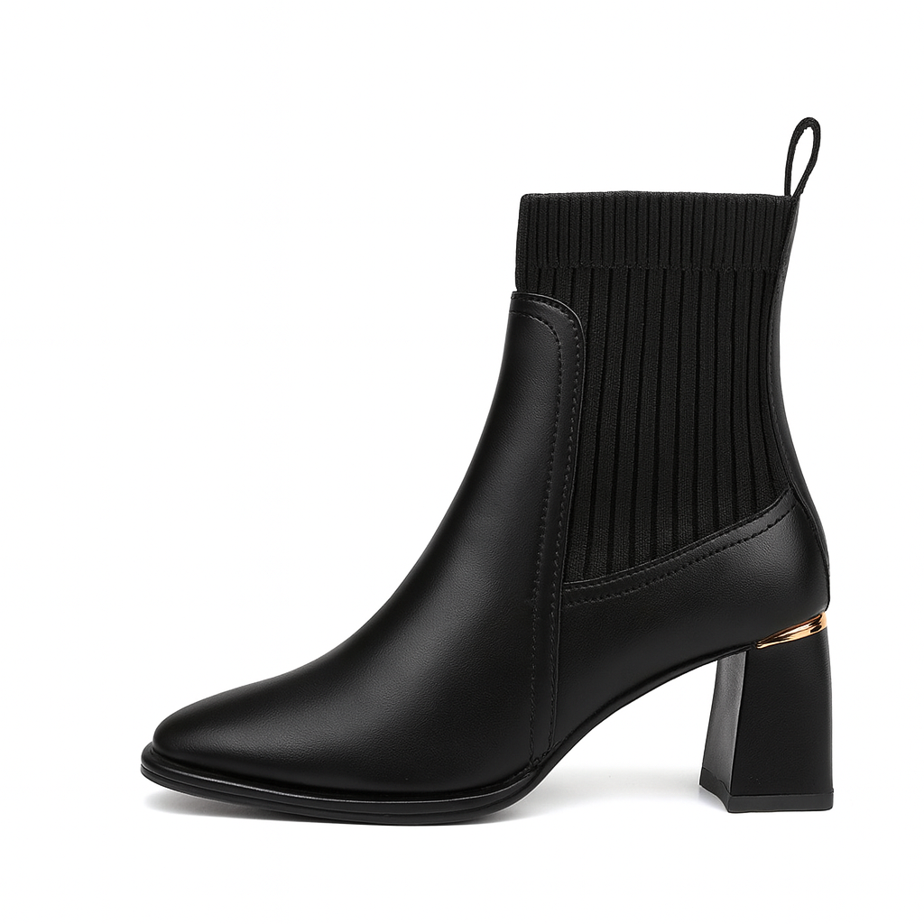 ERENDIRA | Dames Enkellaarsjes Met Elastische Brede Hak – Elegant, Comfortabel & Veelzijdig