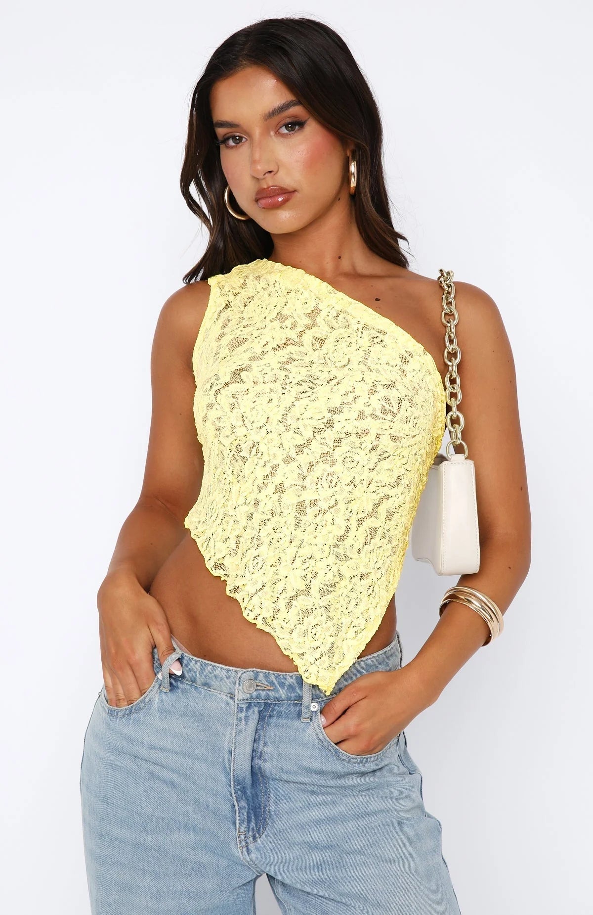 AYLA | Lace One Shoulder Top – Romantisch, Zomers & Uniek