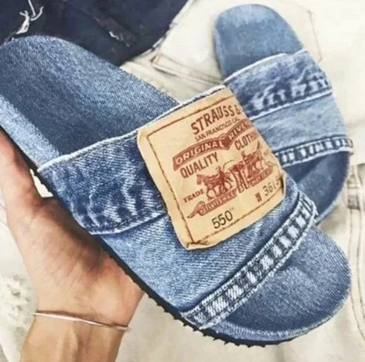 DEMI | Comfortabele Denim Slippers Voor Dames - Stijlvol, Elegant & Modebewust