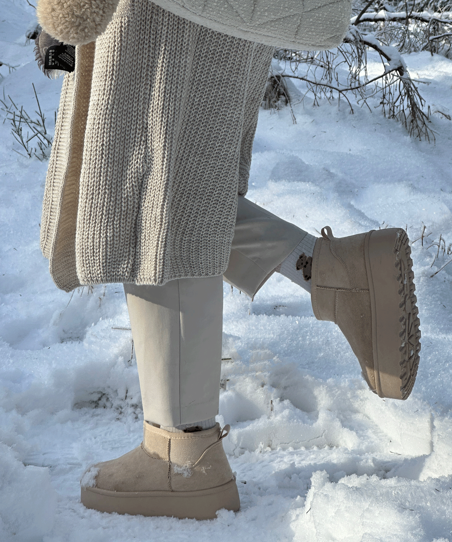 Beige Boots Dames – Warm, Gevoerd, Comfortabel & Modieus