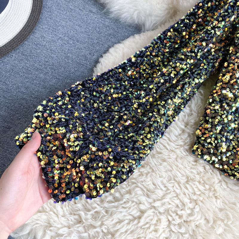FLEUR | One Shoulder Glitter Top Voor Dames – Elegant, Opvallend, Comfortabel