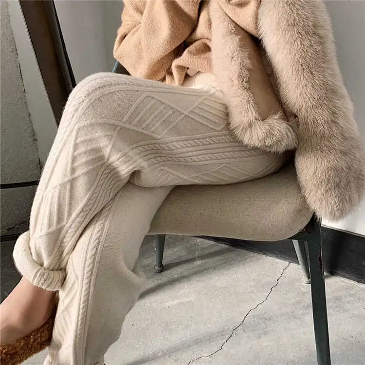 ISALIE | Gebreide Kasjmierlook Sweatpants Voor Dames – Luxe, Zacht & Perfect voor Relaxte Dagen