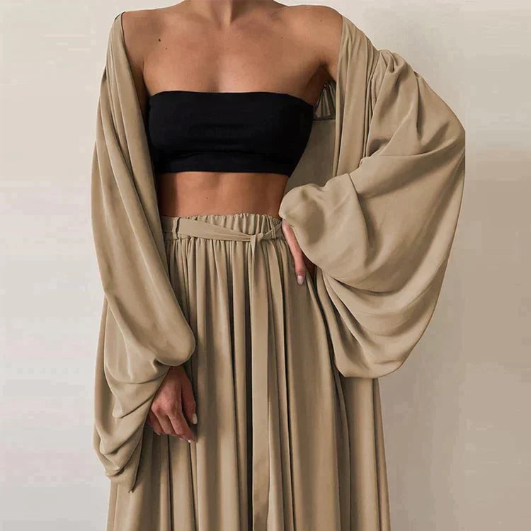 LINDA | Luchtige 3-Delige Set voor Dames – Elegant, Oversized & Comfortabel