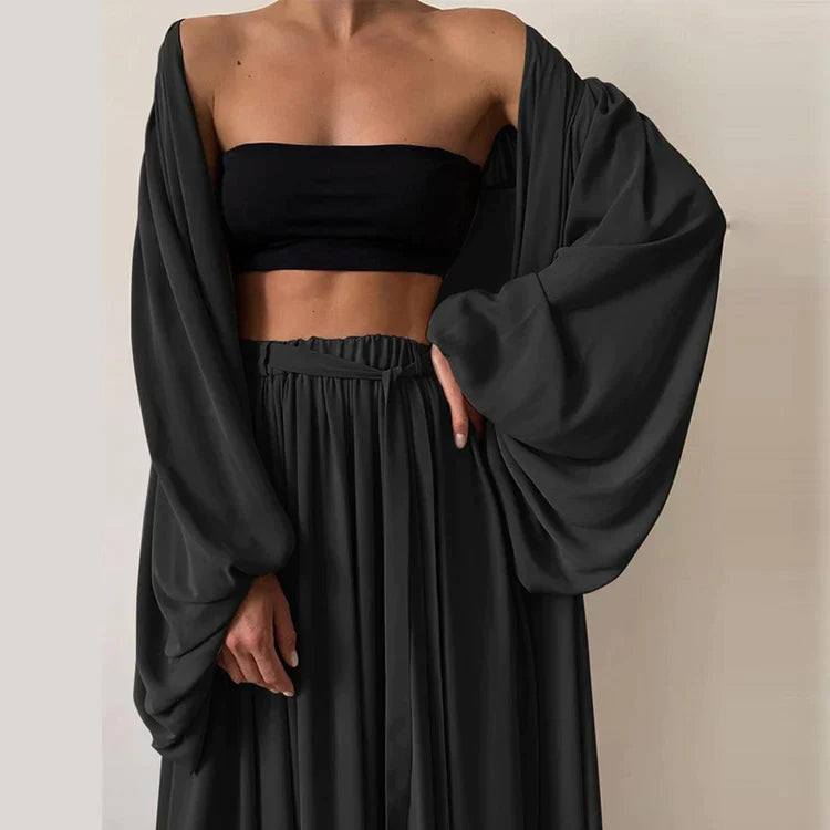 LINDA | Luchtige 3-Delige Set voor Dames – Elegant, Oversized & Comfortabel