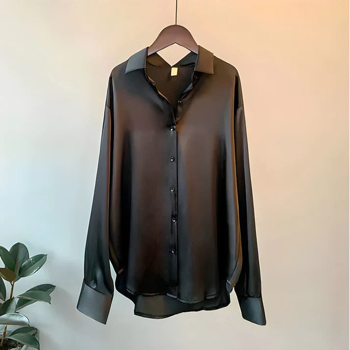 JOLINE | Zijde Zachte Glanzende Blouse Voor Dames - Klasse, Luxe & Tijdloos