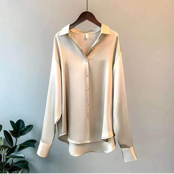 JOLINE | Zijde Zachte Glanzende Blouse Voor Dames - Klasse, Luxe & Tijdloos
