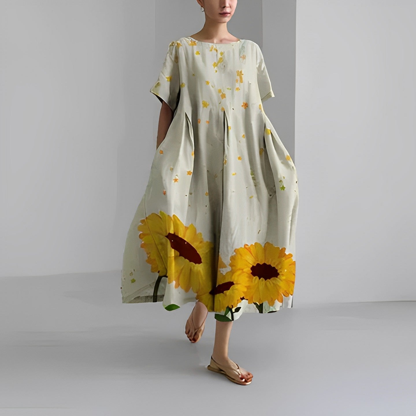SERINA | Bedrukte Damesjurk Met Bloemenprint – Tijdloos, Vrouwelijk & Comfortabel Voor Elke Zomerdag