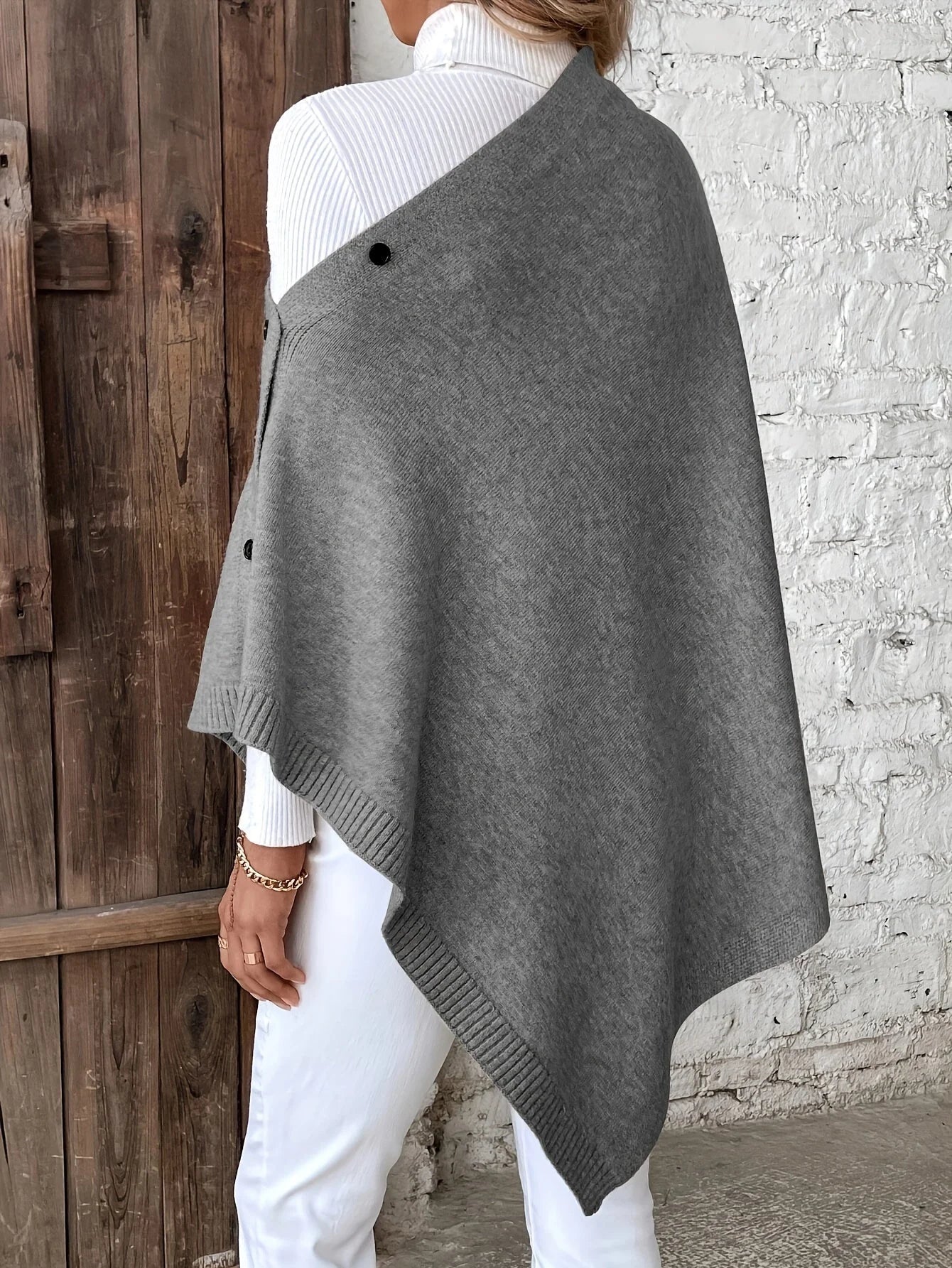 IVORA | Luxe Dames Sjaal Poncho – Warme elegantie met een stijlvolle twist