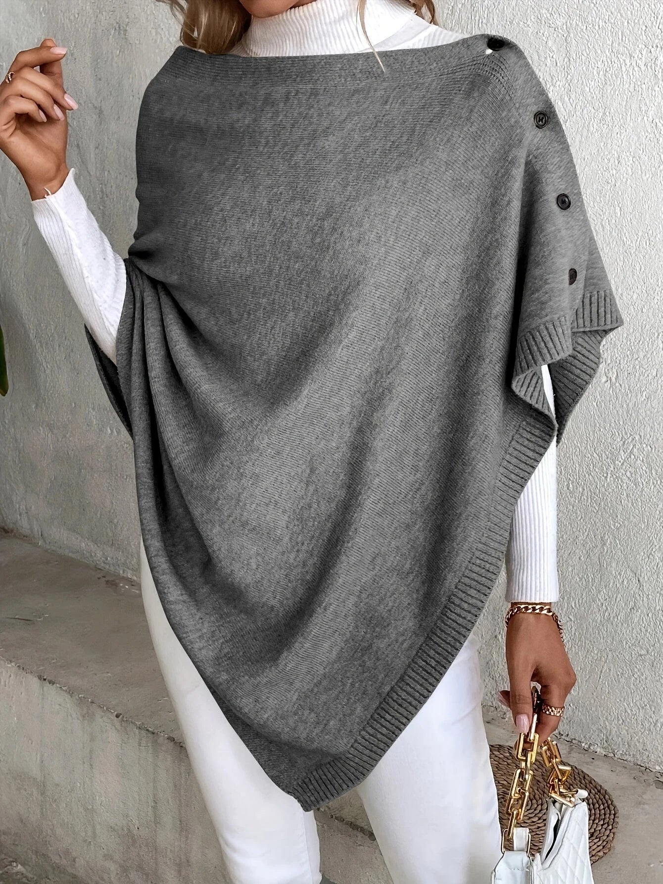 IVORA | Luxe Dames Sjaal Poncho – Warme elegantie met een stijlvolle twist