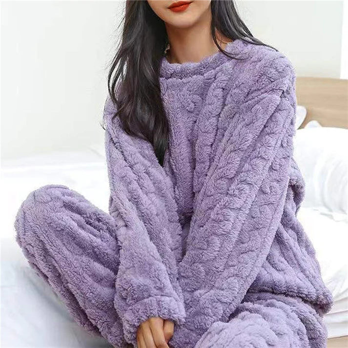 Cozy Fleece Lounge Pyjamaset Voor Dames – Warm, Zacht & Perfect Voor Koude Avonden