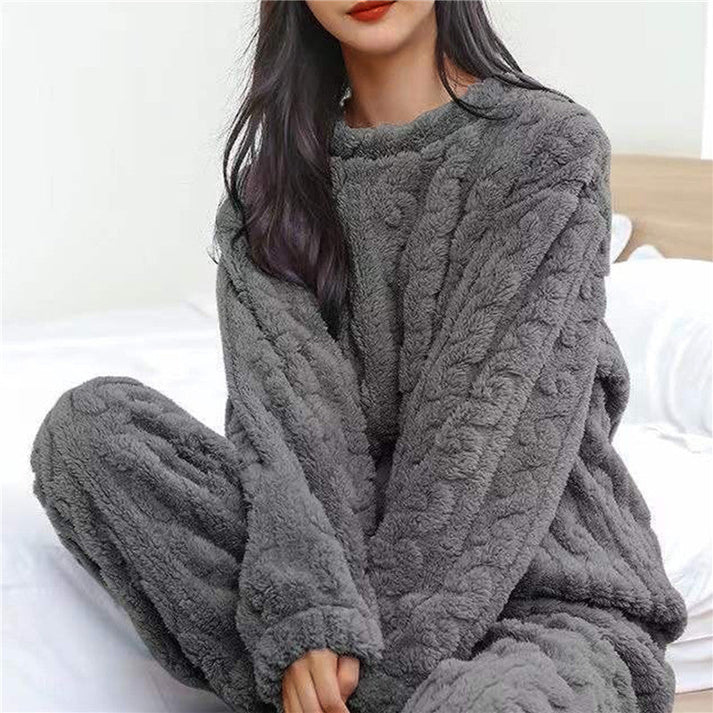 Cozy Fleece Lounge Pyjamaset Voor Dames – Warm, Zacht & Perfect Voor Koude Avonden