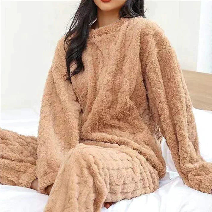 Cozy Fleece Lounge Pyjamaset Voor Dames – Warm, Zacht & Perfect Voor Koude Avonden