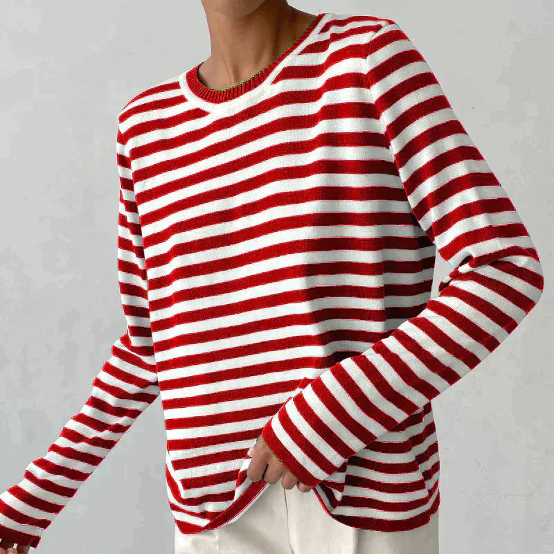 EZRA | Gestreept T-Shirt met Lange Mouwen voor Dames – Tijdloos, Comfortabel & Perfect te Combineren