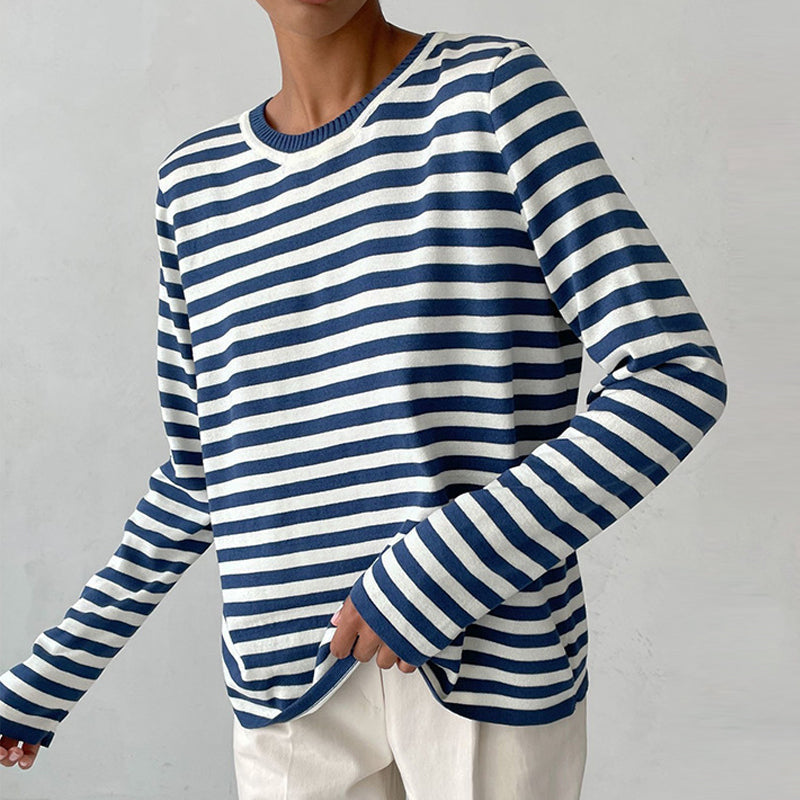 EZRA | Gestreept T-Shirt met Lange Mouwen voor Dames – Tijdloos, Comfortabel & Perfect te Combineren