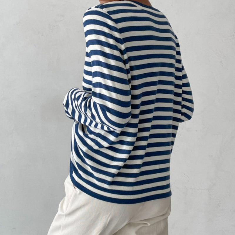 EZRA | Gestreept T-Shirt met Lange Mouwen voor Dames – Tijdloos, Comfortabel & Perfect te Combineren
