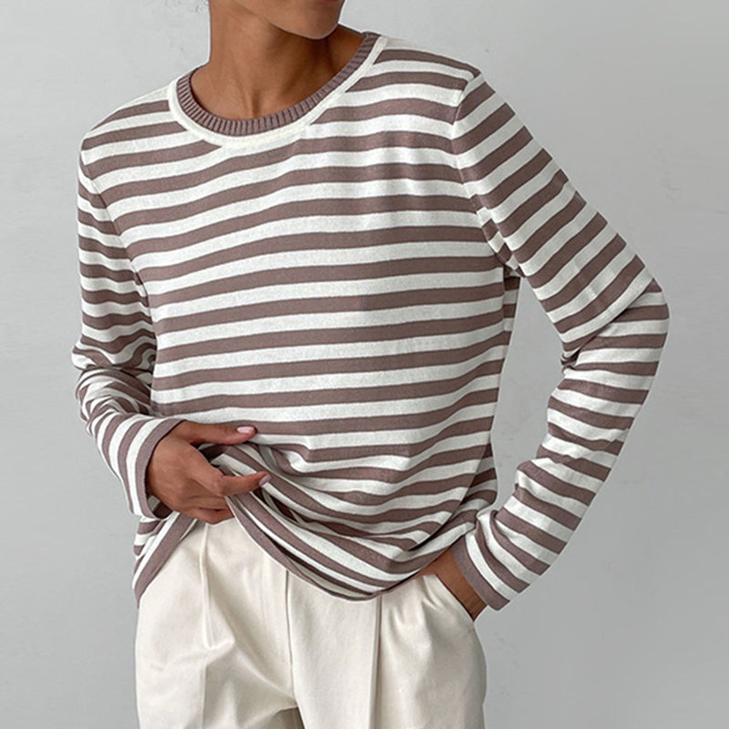 EZRA | Gestreept T-Shirt met Lange Mouwen voor Dames – Tijdloos, Comfortabel & Perfect te Combineren