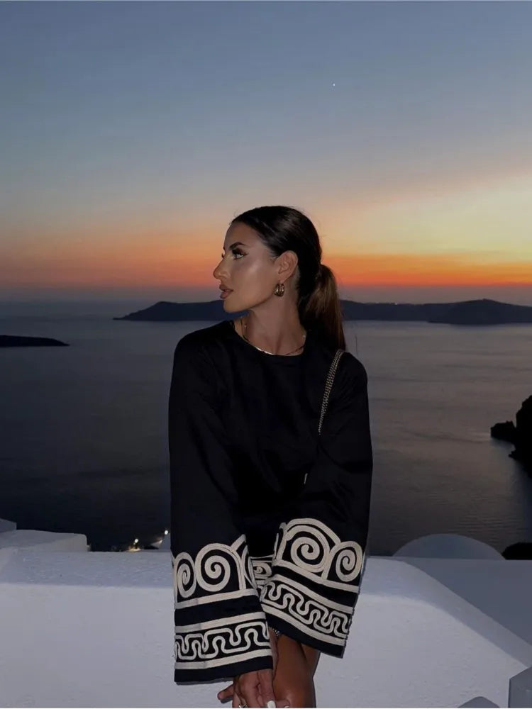YASMIN | Geborduurde Kaftan Zomerjurk
