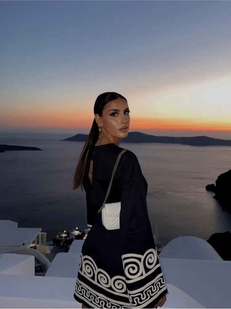 YASMIN | Geborduurde Kaftan Zomerjurk