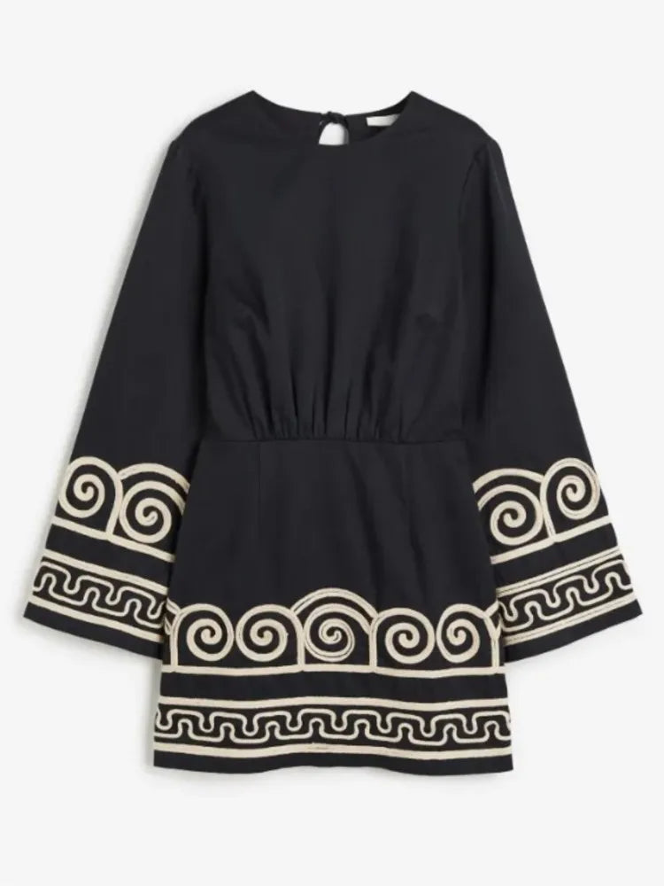 YASMIN | Geborduurde Kaftan Zomerjurk