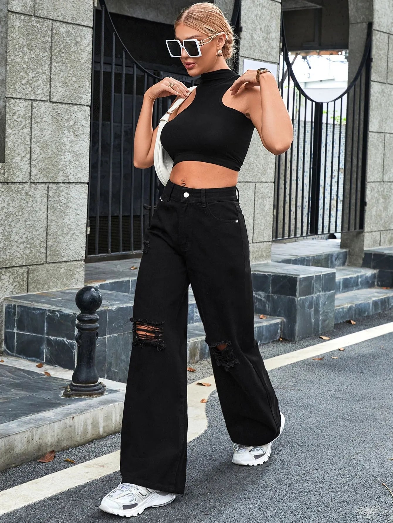 NIA | Wijde Damesjeans – Casual Denim met Ripped Details & Trendy Uitstraling