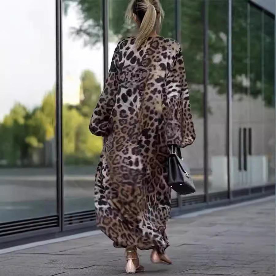 LINA - Luipaard Jurk Modieus, Comfortabel en Chic