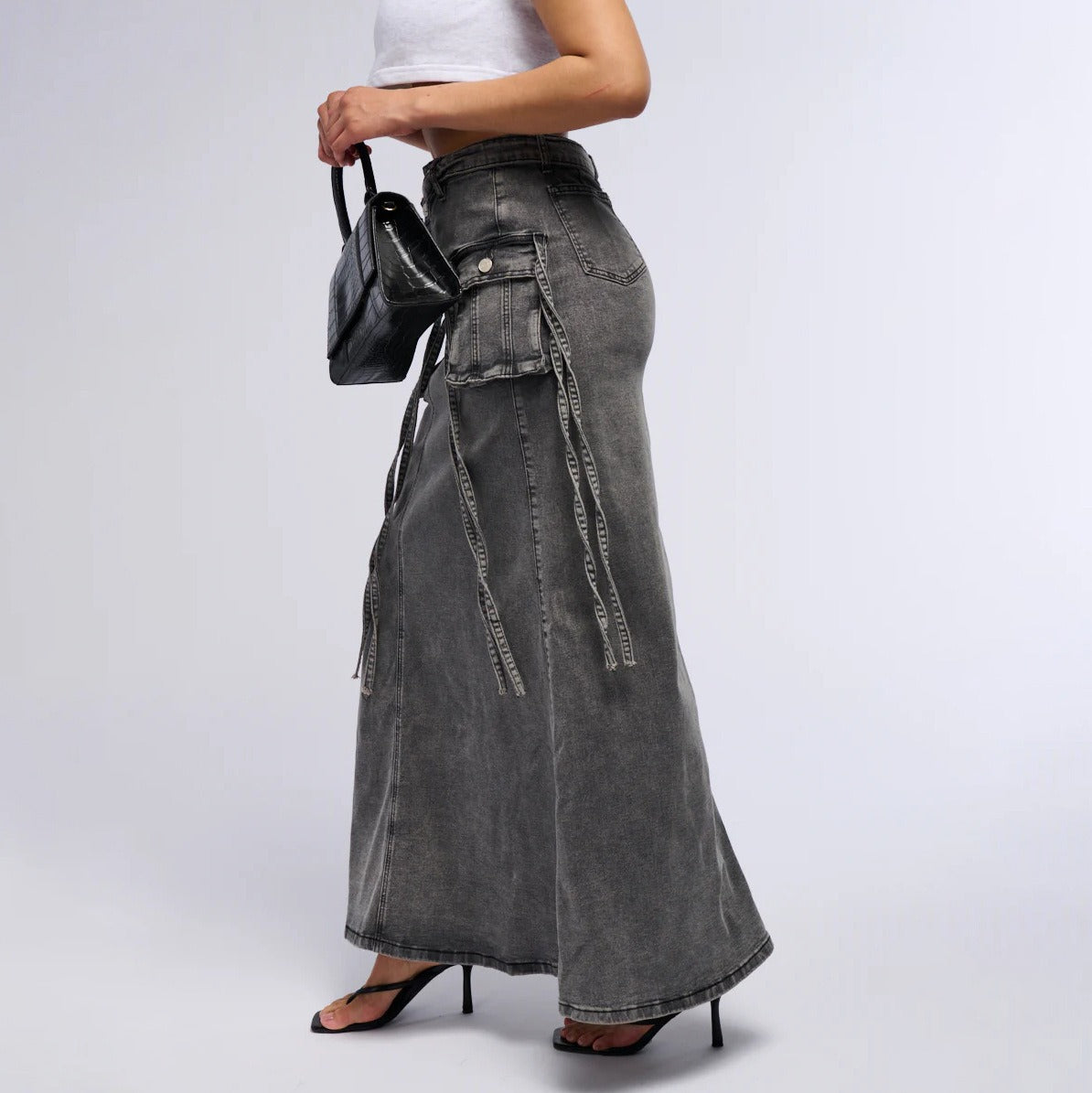 NOVA | Denim Maxi Rok Voor Dames - Modieus, Stijlvol & Flatterend