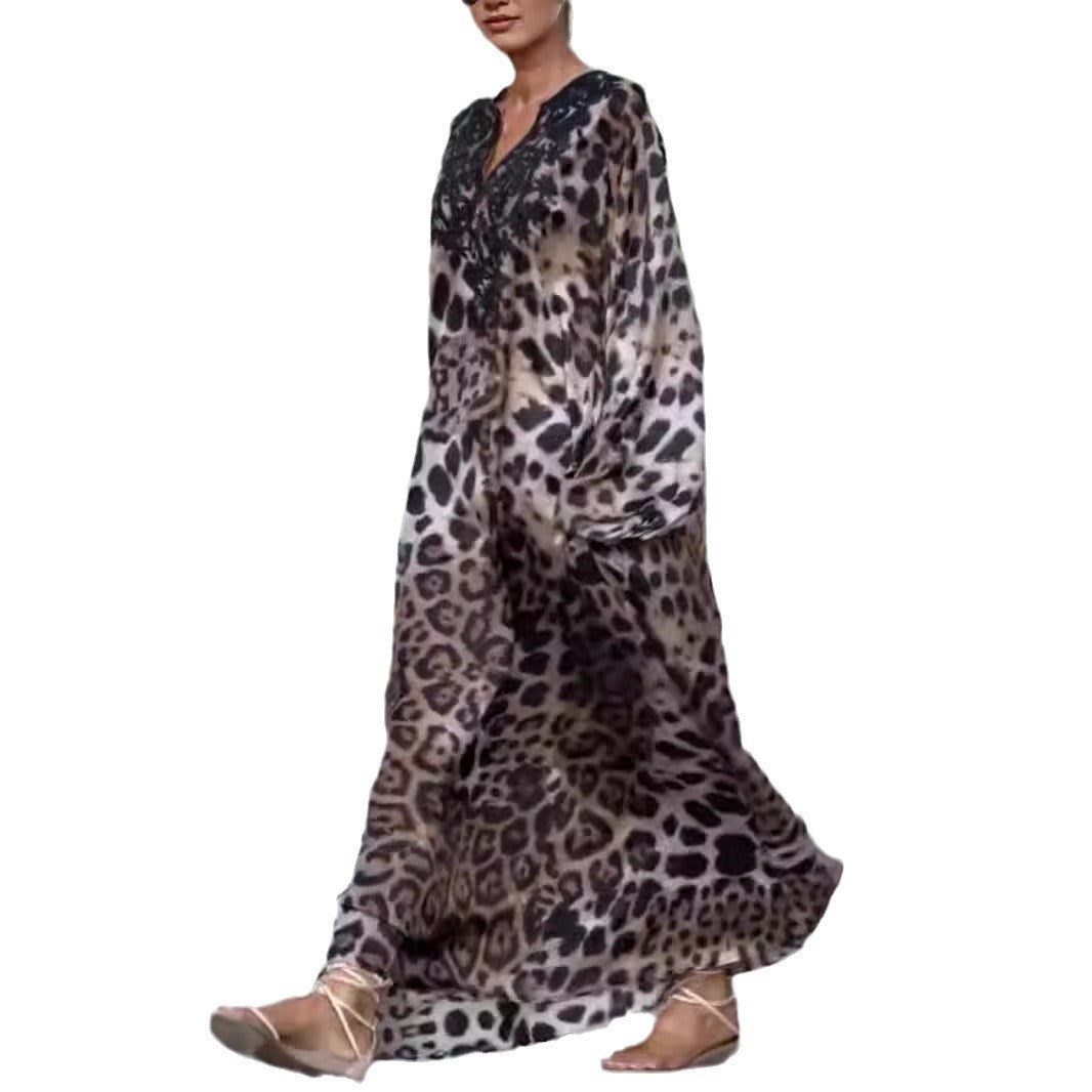 LINA - Luipaard Jurk Modieus, Comfortabel en Chic