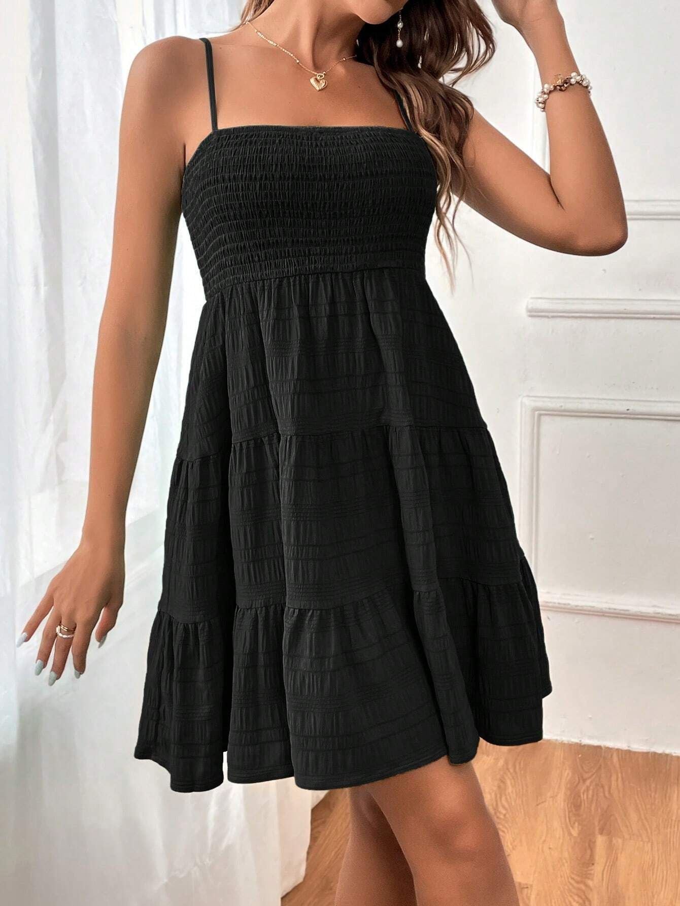 AYLA | Zomerjurk Met Smocktop & A-Lijn Rok – Ademend, Luchtig & Perfect Voor Zonnige Dagen