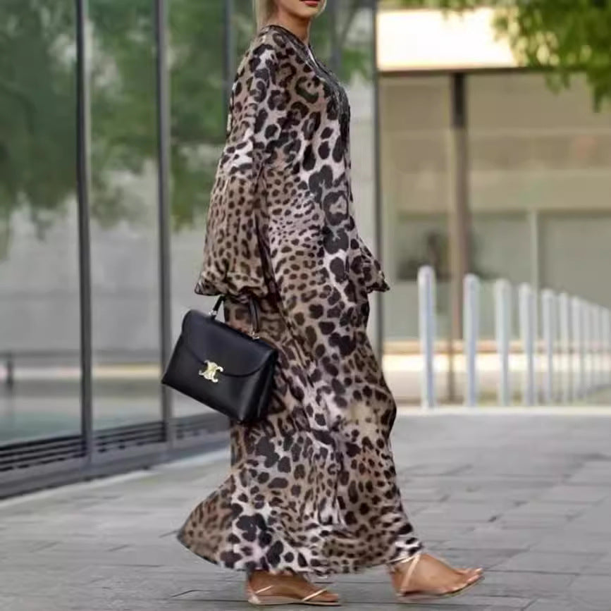 LINA - Luipaard Jurk Modieus, Comfortabel en Chic