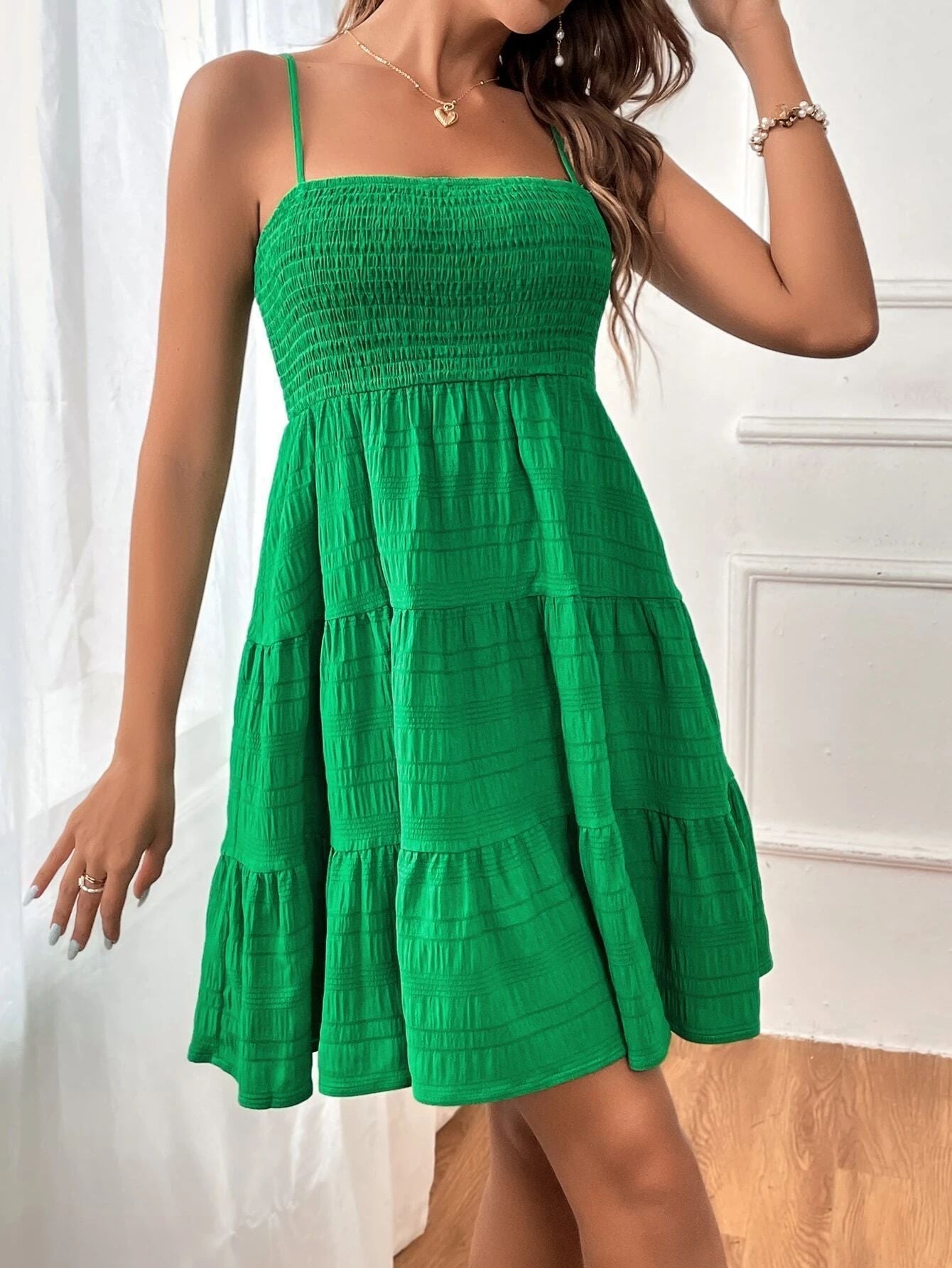 AYLA | Zomerjurk Met Smocktop & A-Lijn Rok – Ademend, Luchtig & Perfect Voor Zonnige Dagen