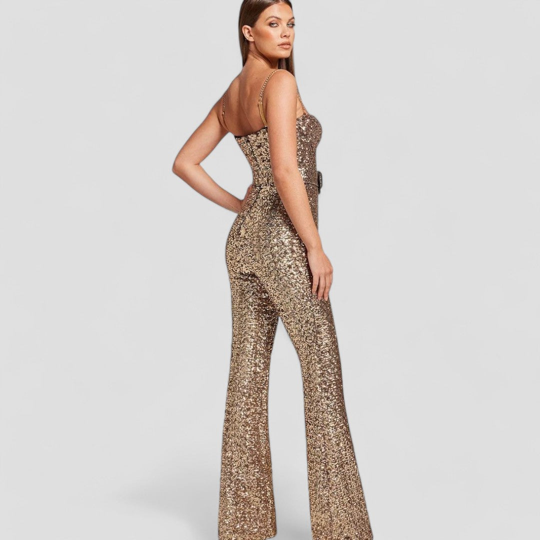 PENNY | Dames Avond Jumpsuit Goud - Feestelijk, Luxe & Elegant