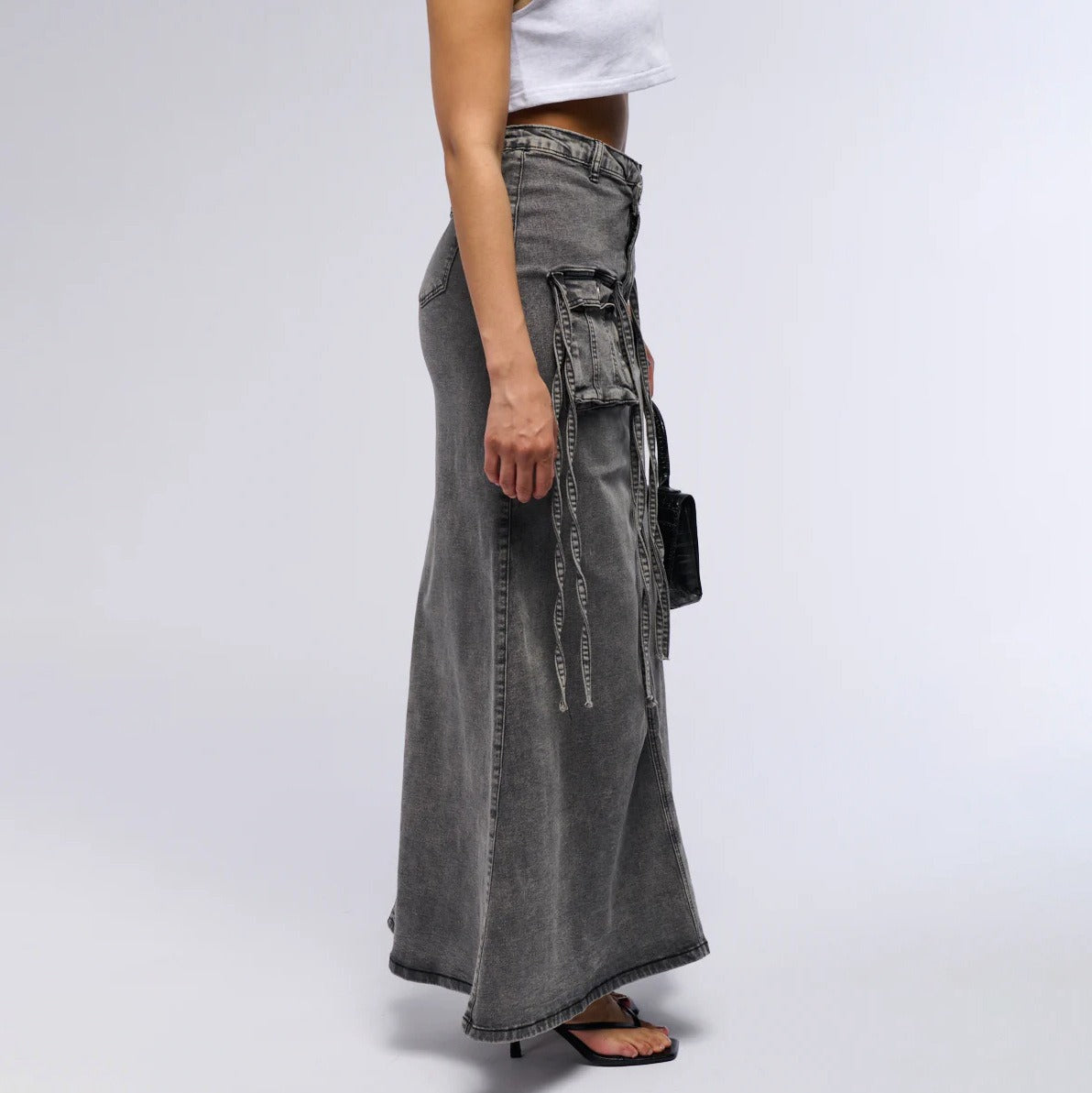 NOVA | Denim Maxi Rok Voor Dames - Modieus, Stijlvol & Flatterend