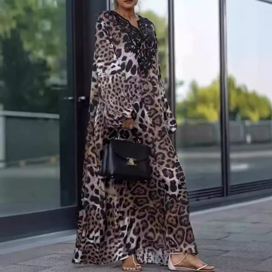 LINA - Luipaard Jurk Modieus, Comfortabel en Chic