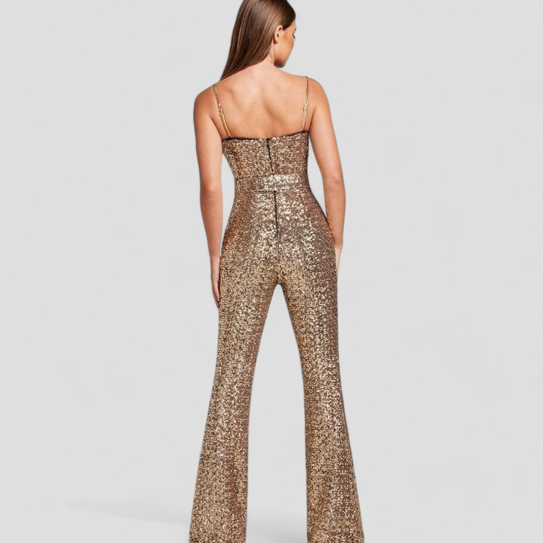 PENNY | Dames Avond Jumpsuit Goud - Feestelijk, Luxe & Elegant