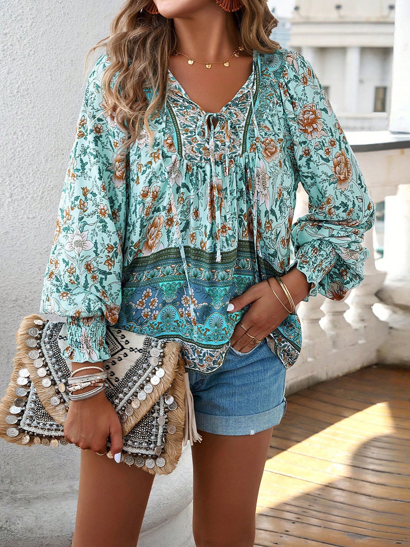 AVA | Zomerse Boho Blouse Voor Dames - Luchtig, Flatterend & Stijlvol