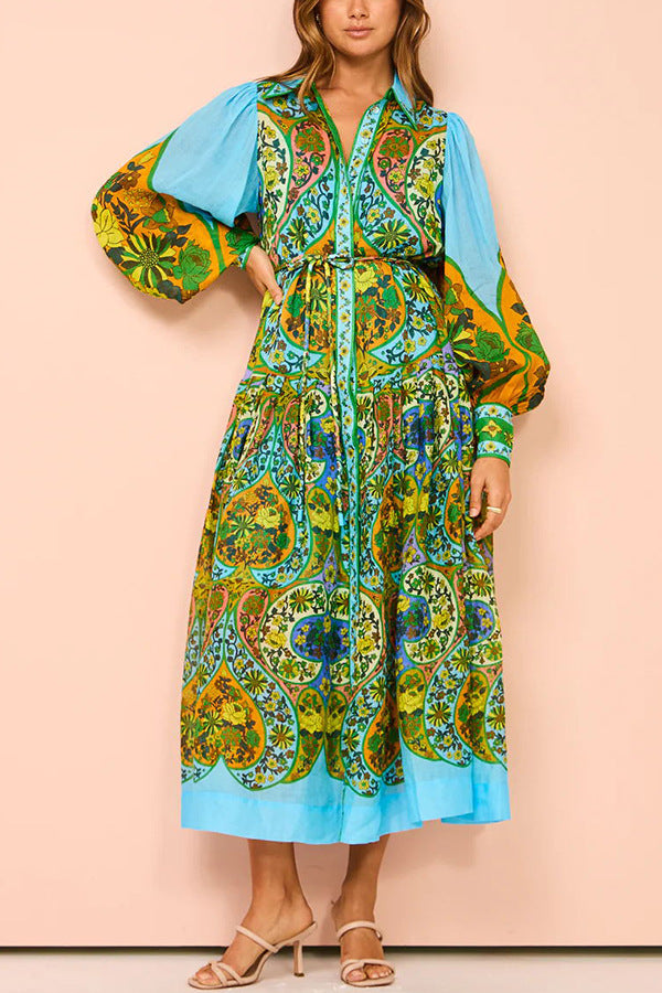 YVETTE | Maxi Jurk Met Boho Print Voor Dames - Gedurfd, Stijlvol & Uniek
